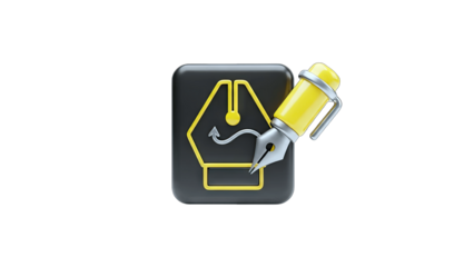 3D Pen Writing on Graphic Design Icon