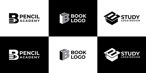 academy logo letter B vector modern, education logo design