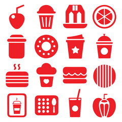 Food Beverage Icon Set Vector