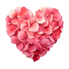 Obraz premium Romantic heart shape formed with soft rose petals for valentine's day