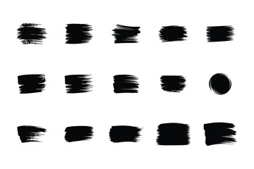 Grunge brush stroke set, Hand drawn ink paint swatches and texture elements