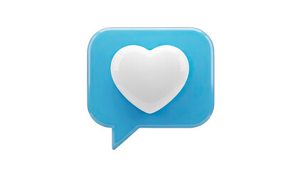 3D Heart in a Speech Bubble - Social Media Concept