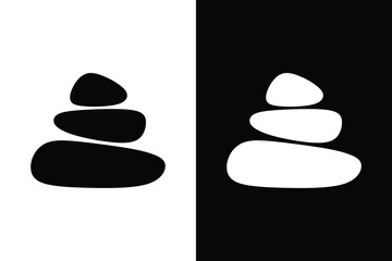 Stacked zen stones logo icon set, Balance, Harmony, and cairn rock symbol