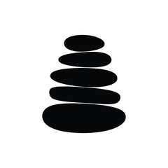 Minimal zen stone stack silhouette for wellness and balance concepts
