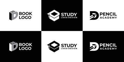 academy logo letter D vector modern, education logo design