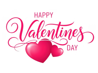 Happy valentines day greeting with pink hearts