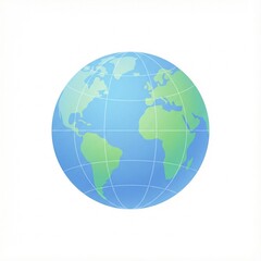 Simple illustration of the planet Earth centered with visible continents and latitude lines