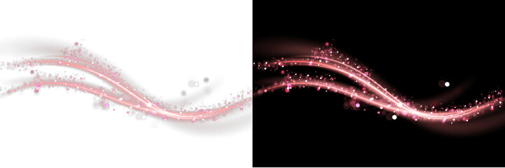 Pink sparkling light wave on black and white background.PNG