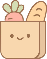 Illustration of Grocery Bag with Produce
