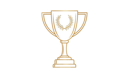 Elegant golden trophy with a laurel wreath design, symbolizing victory and achievement, isolated on a white background.
