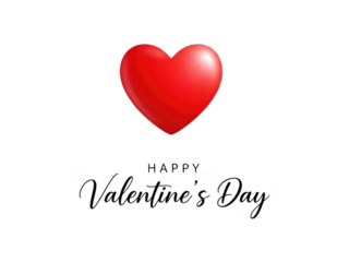 Happy valentine's day greeting with red heart