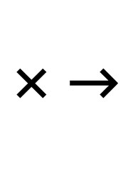Fototapeta premium Simple black cross and arrow graphic