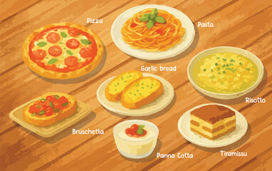 italian food illustration