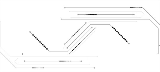 Vector Technology connected white lines and dots with electronics elements on tech bg abstract technology background	