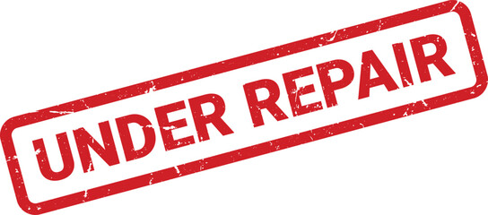 Red Under Repair Rubber Stamp Impression on White Background, Showing Damage and Wear © Design_Stock