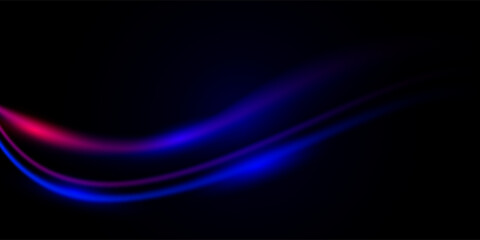 Modern abstract high-speed light effect. Abstract background with curved beams of light. Technology futuristic dynamic motion. Movement pattern for banner or poster design background concept.
