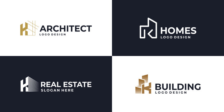 creative initial letter K real estate logo symbol, building logo design vector