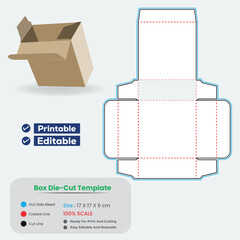 Box packaging die cut template design with 3d mockup