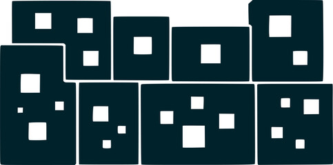 Concrete wall forms with holes. Squares and rectangles. Concrete panels
