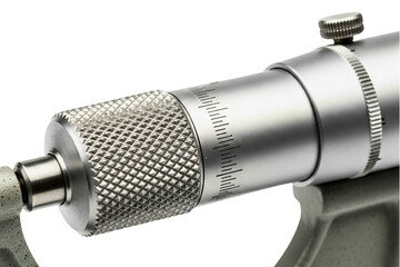 Precision micrometer engineering tool for accurate measurements isolated with transparent background