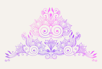 Pink Purple Gradient Floral Ornament