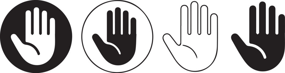 Diverse hand gestures and symbols icon set
