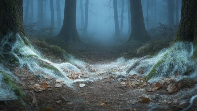 Mycelium growing Mushroom in Forest