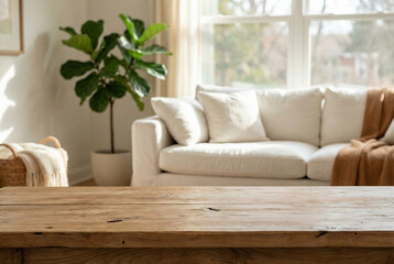 Sunny Living Room With Decor, Warm And Inviting Space With Natural Elements