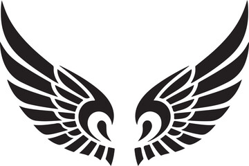 Bird wing icon silhouette vector illustration on a white background