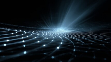 A Mesmerizing Display of Light and Motion in a Dark Environment with Radiant Lines and Dynamic Patterns