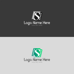 S Initial Logo in Movie Strip &ndash; Professional Vector Branding Asset for Content Creators