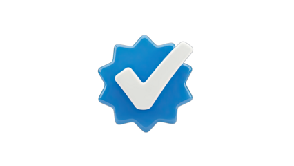 3D Verified Badge on White Background