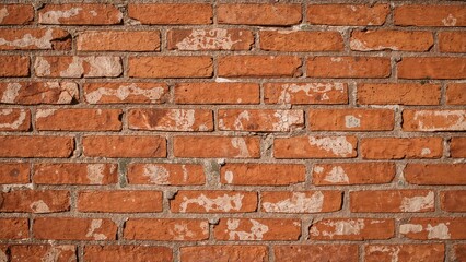 Obraz premium Red brick wall with weathered and textured surface.