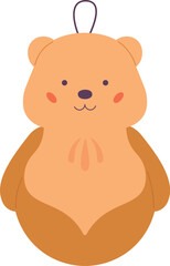 A cartoon bear with a smile on its face