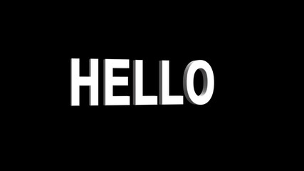 3d text animation title hello on black background. - Powered by Adobe