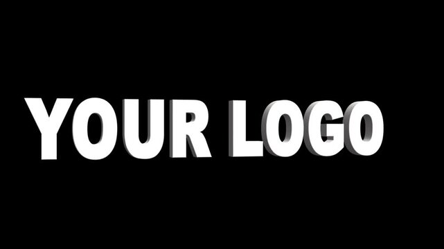 3d text your logo on with black background.