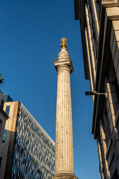 The Monument to the Great Fire of London designed by Sir Christopher Wren and Robert Hooke