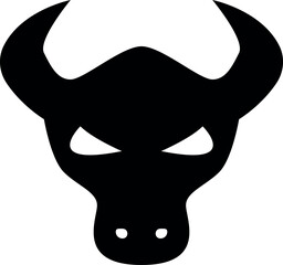 Cow / bull head silhouette logo design. Buffalo head logo, Taurus head logo. bull Animal logo sign,