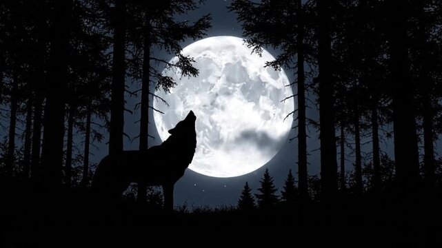 wolf howling at the moon