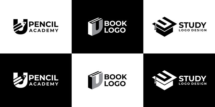 academy logo letter U vector modern, education logo design