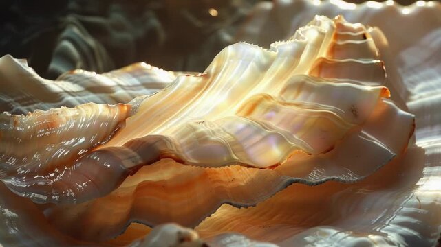 Video A close-up view of a single shell on a table