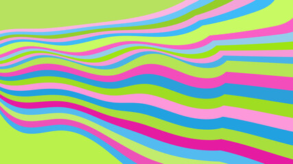 Lime Striped Waves: Pastel Abstract Art, Modern Geometric Design, Colorful Background Graphic, Dynamic Curves Pattern