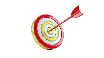 Arrow hitting the bullseye on a target - Success concept
