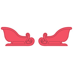Two red sleigh silhouettes facing outward