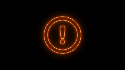 Orange Neon Exclamation Mark Alert Symbol image photo