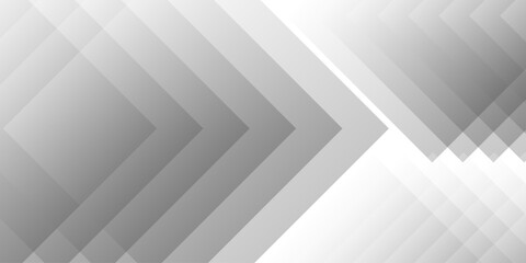Abstract white and gray background design with layers of textured white transparent material in triangle and squares shapes. White color technology concept geometric line vector background.