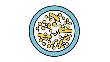 Bacteria in Petri Dish: Scientific Illustration