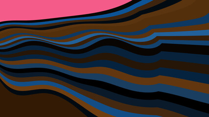 Obraz premium Abstract Dark Wavy Lines Pattern with Brown and Navy Blue Hues for Modern Visual Appeal
