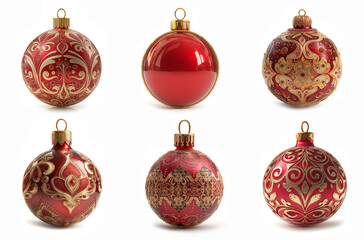 Christmas balls isolated on white