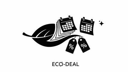 Fototapeta premium Sustainable savings with eco-friendly calendar deals and discounts